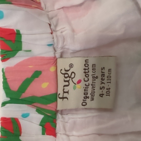 Frugi Girls 4-5 Organic Cotton Summer Dress with Strawberry Print - Picture 3 of 4